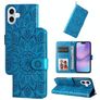 Mobigear Sunflower Housse iPhone 17 Etui Porte-Monnaie - Bleu