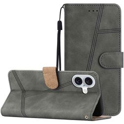 Mobigear Stitch Housse iPhone 17 Etui Porte-Monnaie - Gris