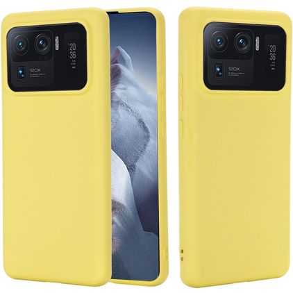 Mobigear Rubber Touch Coque Xiaomi Mi 11 Ultra Coque arrière en Silicone - Jaune