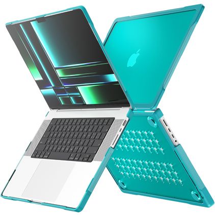 Mobigear Shockproof Pro MacBook Pro 16 Pouces (2021-2026) Coque - Vert - Model A2485 / A2780 / A2991 / A3186 / A3428 / A3429
