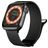 Mobigear Luxury Loop Bracelet Milanais Apple Watch Fermeture magnétique - 49/46/45/44 mm - Noir