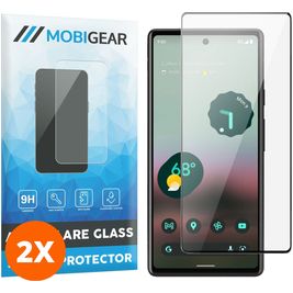 Mobigear Premium Google Pixel 7a Verre trempé Protection d'écran - Compatible Coque - Noir (Lot de 2)