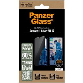 PanzerGlass Ultra-Wide Fit Privacy Samsung Galaxy A56 Verre trempé Protection d'écran Confidentialité - Compatible Coque - Noir