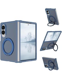 Mobigear 360 Rotating Ring Coque Samsung Galaxy Z Fold 8 Ultra MagSafe Coque arrière Rigide avec Anneau-Support - Bleu