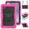 Mobigear SureGrip Xtreme Samsung Galaxy Tab A11 Plastique rigide / Silicone Coque arrière + Bandoulière + Support - Rose
