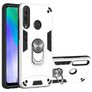 Mobigear Armor Ring Coque Huawei Y6p Coque arrière Rigide Anti-Chocs avec Anneau-Support - Argent