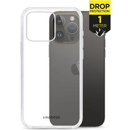 Mobilize Naked Protection Coque Transparente iPhone 14 Pro Coque arrière Rigide Anti-Chocs - Transparent