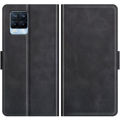 Mobigear Slim Magnet Housse Realme 8 Etui Porte-Monnaie - Noir