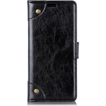 Mobigear Ranch Housse Motorola One Power Etui Porte-Monnaie - Noir