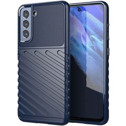 Mobigear Groove Samsung Galaxy S21 FE TPU souple Coque arrière - Bleu