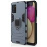 Mobigear Armor Ring Samsung Galaxy A03s Plastique rigide Coque arrière Antichoc avec bague de maintien - Bleu
