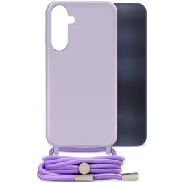 Mobilize Lanyard Gelly Samsung Galaxy A25 Coque avec cordon en TPU Souple - Pastel Purple
