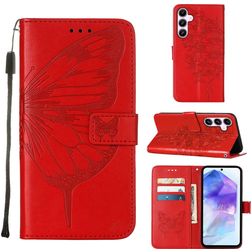 Mobigear Butterfly Housse Samsung Galaxy A55 Etui Porte-Monnaie - Rouge