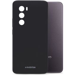 Mobilize Rubber Gelly Coque OPPO Reno 12 Coque arrière en TPU Souple - Noir