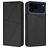 Mobigear Frosted Flip Housse iPhone 17 Pro Max Etui Porte-Monnaie - Noir