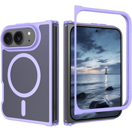 Mobigear Shockproof Coque iPhone Duo MagSafe Coque arrière Rigide - Violet