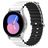 Mobigear Ocean Bracelet Silicone pour Smartwatch Fermeture boucle ardillon - 22 mm - Noir / Blanc