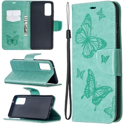Mobigear Butterfly Housse Samsung Galaxy S20 FE Etui Porte-Monnaie - Turquoise