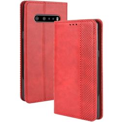 Mobigear Sensation Housse LG V60 ThinQ Etui Porte-Monnaie - Rouge