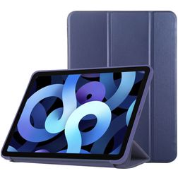 Mobigear Tri-Fold Gel Coque iPad Air 4 (2020) Etui en TPU,Similicuir - Dark Blue