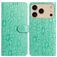 Mobigear Flowers Housse iPhone 17 Pro Etui Porte-Monnaie - Vert