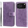 Mobigear Flowers Housse iPhone 17 Pro Etui Porte-Monnaie - Violet
