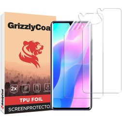 GrizzlyCoat Xiaomi Mi Note 10 Lite Hydrogel TPU Protection d'écran - Compatible coque + Cadre de pose (Lot de 2)