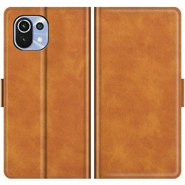 Mobigear Slim Magnet Housse Xiaomi 11 Lite NE 5G Etui Porte-Monnaie - Cognac
