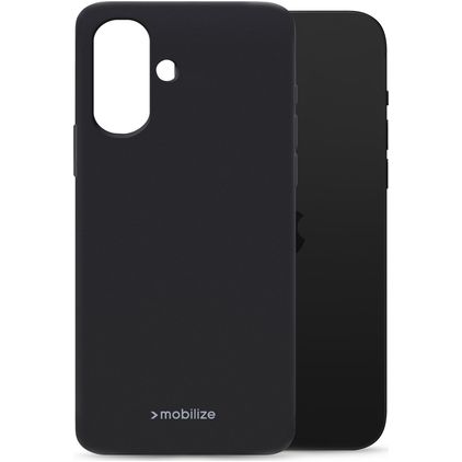 Mobilize Rubber Gelly Coque iPhone 16 Plus Coque arrière en TPU Souple - Noir