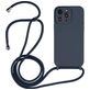 Mobigear Lanyard iPhone 14 Pro Coque avec cordon en Silicone - Dark Blue