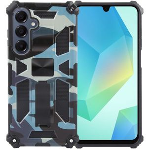 Mobigear Armor Stand Coque Samsung Galaxy A16 Coque arrière Rigide Anti-Chocs avec Support Amovible - Bleu