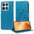 Mobigear Flowers Housse Xiaomi 14T Pro Etui Porte-Monnaie - Bleu
