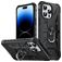 Mobigear Armor Ring Coque iPhone 14 Pro Coque arrière Rigide Anti-Chocs avec Anneau-Support - Noir