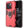 Mobigear Armor Ring Coque OnePlus 10T Coque arrière Rigide Anti-Chocs avec Anneau-Support - Rouge