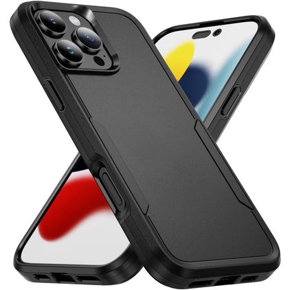 Mobigear Heavy Armor Coque iPhone 16 Pro Max Coque arrière Rigide Anti-Chocs - Noir