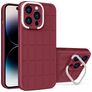 Mobigear Cube Coque iPhone 14 Pro Max Coque arrière Rigide avec Support Amovible - Rouge