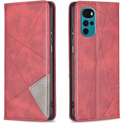 Mobigear Rhombus Slim Motorola Moto G22 Étui - Rouge