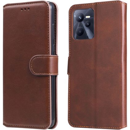 Mobigear Wallet Housse Realme C35 Etui Porte-Monnaie - Marron