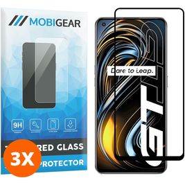 Mobigear Premium Realme GT Verre trempé Protection d'écran - Compatible Coque - Noir (Lot de 3)
