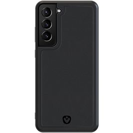 Valenta Snap Coque Samsung Galaxy S21 Plus Coque arrière en Cuir Véritable - Noir