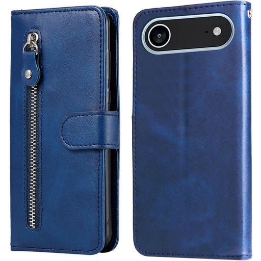 Mobigear Zipper Housse iPhone Air Etui Porte-Monnaie - Bleu