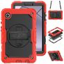 Mobigear SureGrip Xtreme Coque Samsung Galaxy Tab A11 Coque arrière en Plastique rigide,Silicone + Bandoulière + Support Amovible - Rouge