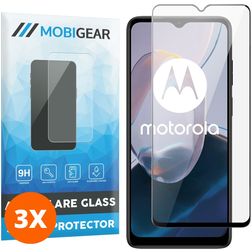 Mobigear Premium Motorola Moto E22i Verre trempé Protection d'écran - Compatible Coque - Noir (Lot de 3)