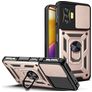 Mobigear Armor Ring Cam Slide Coque POCO F4 GT Coque arrière Rigide Anti-Chocs avec Anneau-Support et Protecteur Lentilles - Rose doré