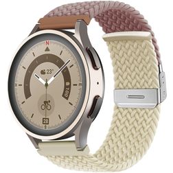 Mobigear Braided Dual Bracelet Nylon Smartwatch Fermeture à pince - Connexion universelle de 22 mm - Violet / Lumière stellaire