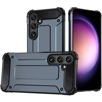 Mobigear Outdoor Coque Samsung Galaxy S24 Coque arrière Rigide Anti-Chocs - Bleu Marin