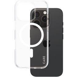 CARE by PanzerGlass Flagship Coque iPhone 16 Pro MagSafe Coque arrière Rigide - Transparent / Blanc