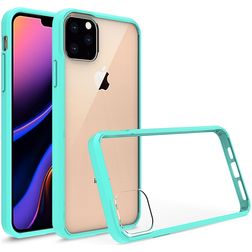 Mobigear Crystal Coque iPhone 11 Pro Max Coque arrière Rigide - Transparent / Turquoise
