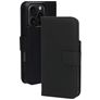 Mobiparts Housse iPhone 16 Pro MagSafe Etui avec Coque Détachable en Cuir Véritable Porte-Monnaie - Noir