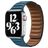 Mobigear Bumpy Bracelet Cuir Apple Watch Fermeture magnétique - 49/46/45/44 mm - Bleu